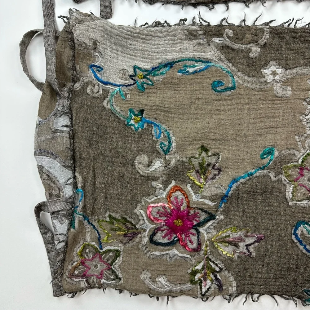 Soft Surroundings Artsy Floral Embroidered Unique Pillow Case Shams